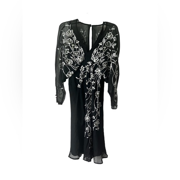 ASOS Design Black Floral Embroidered‎ Dress 0 - Picture 1 of 6